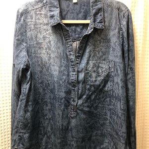 Cloth & stone Aztec chambray/denim tunic